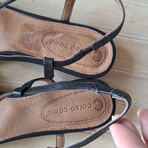 Corso Como Black Flats with Ankle Strap - Picture 3 of 11